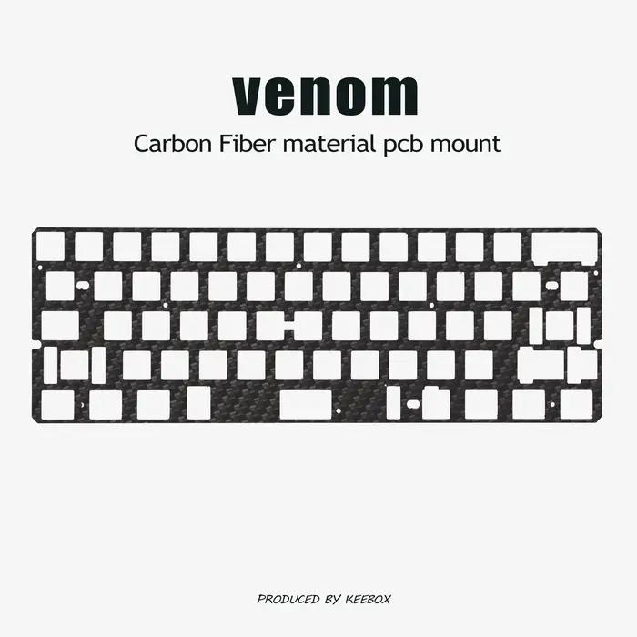 Keebox Venom Kit de clavier PP PC Alu CF plaque de positionnement Kit