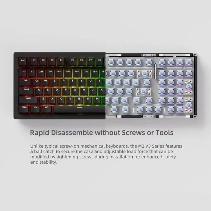 M2 V5 VIA clavier mécanique/Kit Barebone 1800 taille compacte démontage rapide rvb échange à chaud