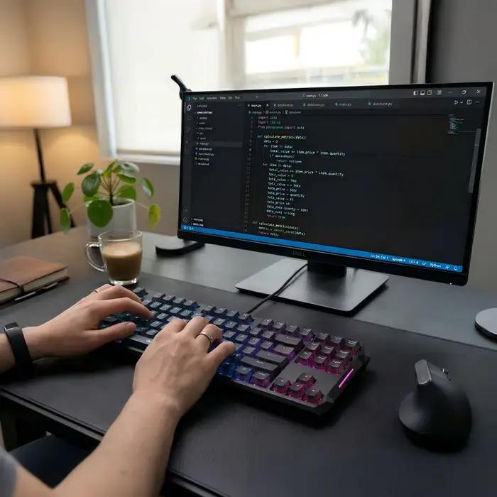 Clavier de jeu mécanique silencieux DarkBeacon 87 touches TKL compact avec interrupteurs rouges anti-ghosting pour PC Gaming et saisie