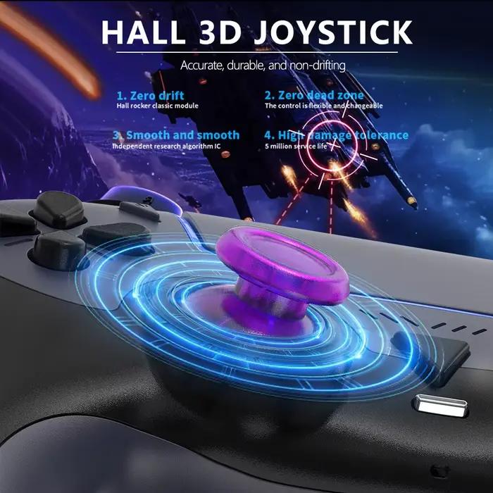 Contrôleur de jeu sans fil pour PS5/PC/Steam Deck effet Hall Marco double Vibration 6 axes télécommande de mouvement manette avec haut-parleur