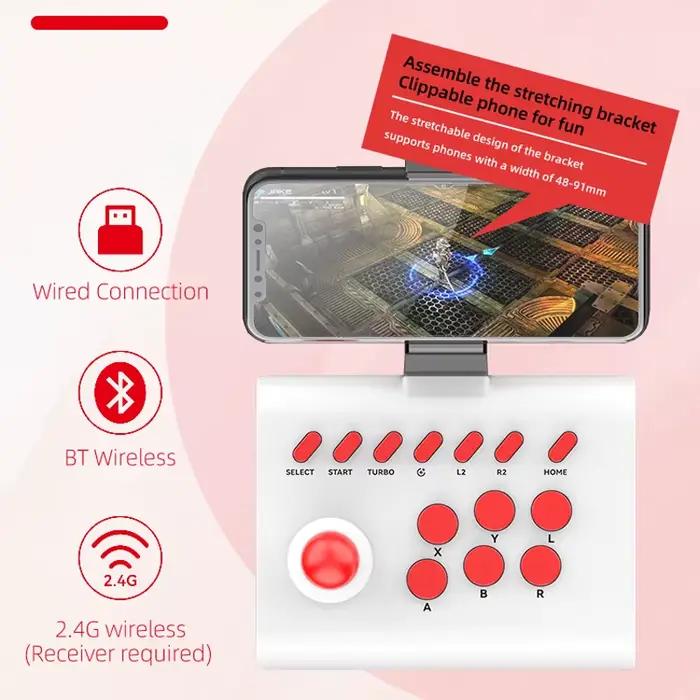 Manette de jeu d'arcade contrôleur Bluetooth pour Switch PS4 PS3 Mobile Android IOS iPhone PC TV Joystick contrôle de jeu sans fil tapis de jeu