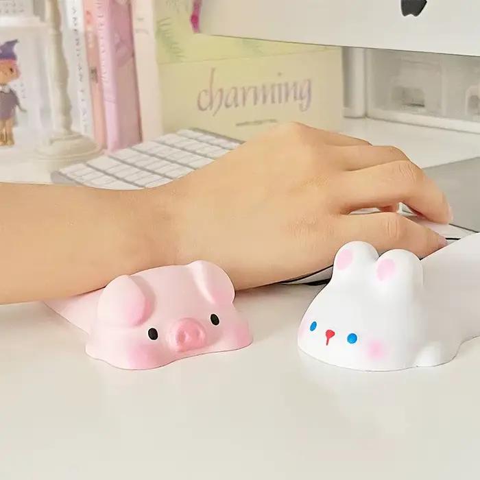 Repose-poignet ergonomique en forme d'animal de dessin animé, support doux pour la main de la souris, accessoire de jeu pour bureau