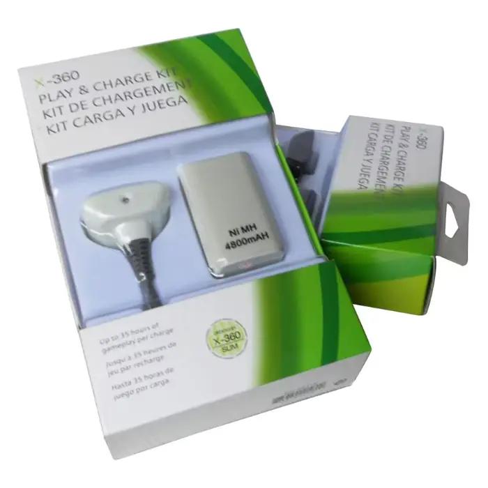 Batterie contrôleur, jeu pour manette Xbox360 avec 4800mAh avec câble chargement USB