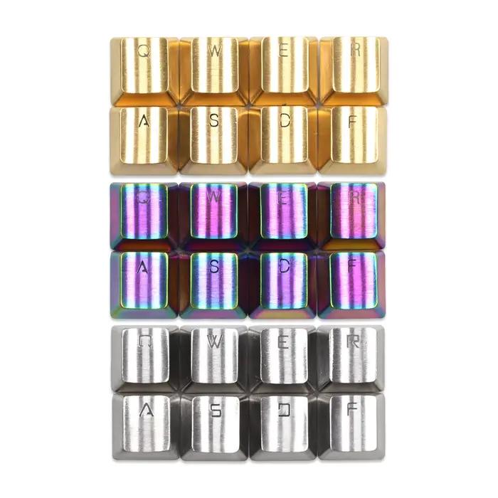 Teamwolf-Capuchons de touches métalliques MX en acier inoxydable