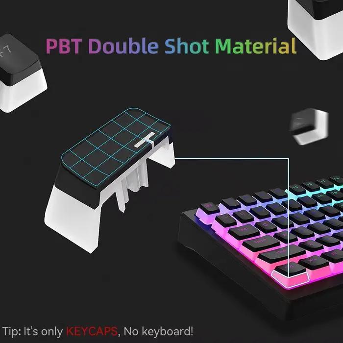 Nouveau Pudding PBT Keycaps 129 touches Double injection translucide pour 60% 80% 100% disposition profil OEM pour clavier de jeu mécanique rvb