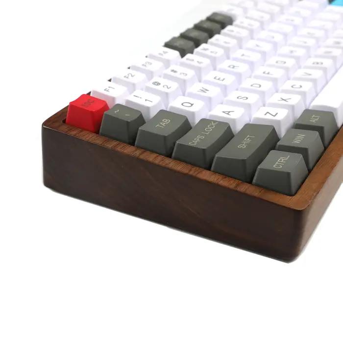 96 Clavier Hotswap avec boîtier en bois | QMK VIA Underglow RGB ANSI ISO PCB Alu plaque hêtre