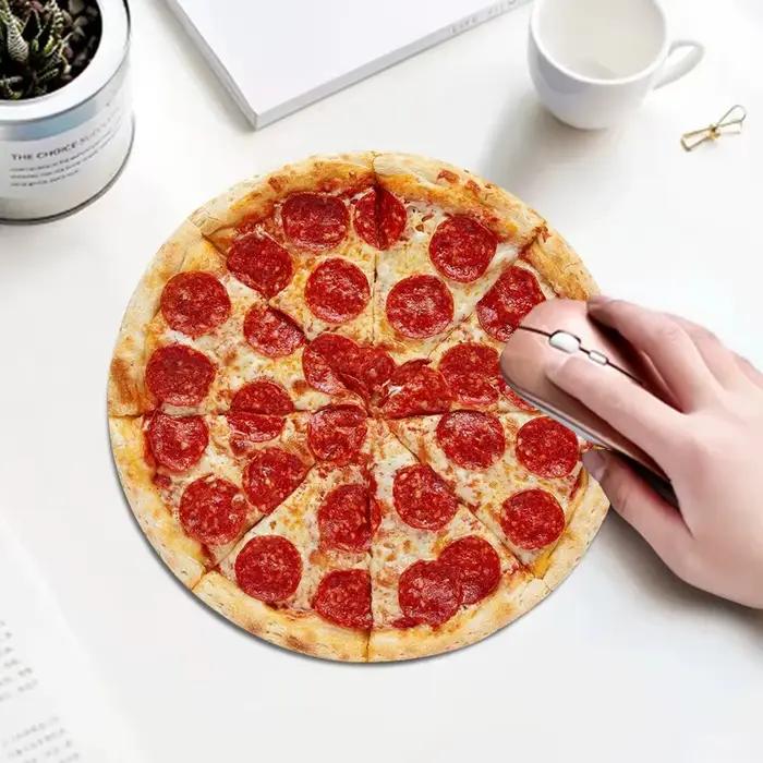 Tapis de souris rond à motif de Pizza créatif