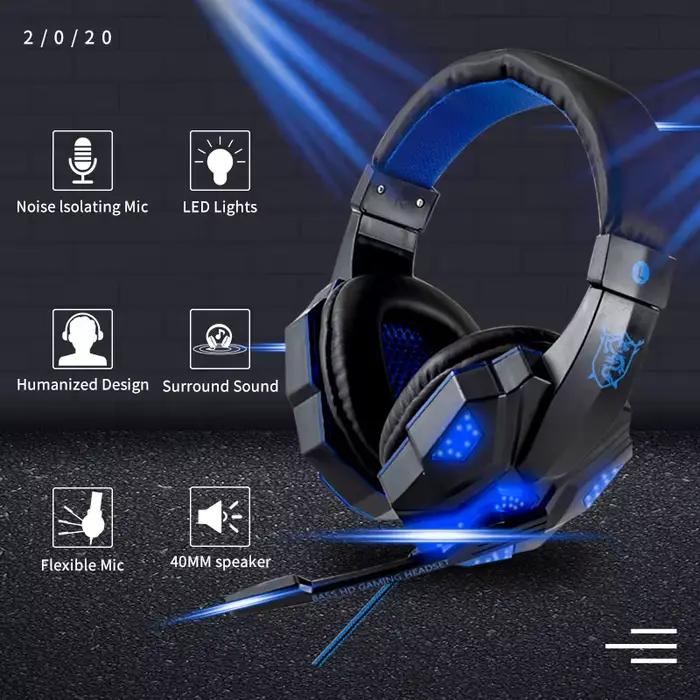 Casque audio Casque de jeu stéréo Surround pour PS4 PC X box ordinateur réglable Gamer casque filaire avec micro