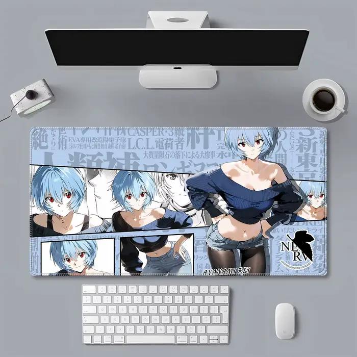 Tapis de Souris Neon Genesis Evangelion Asuka Rei Ayanami Style Manga Multicolore pour Fans et Gamers Occasions Spéciales