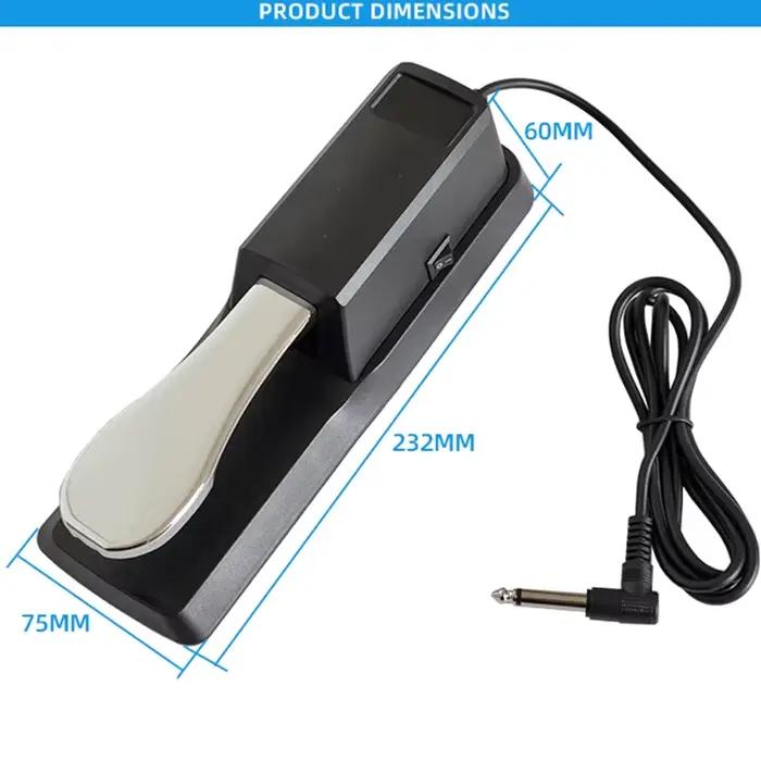 Nouvelle pédale de sustain pour piano électrique, clavier Roland Korg, orgue électronique - Pédale chromée, coque en plastique, câble de 1.5m, interrupteur à double polarité, pieds en caoutchouc