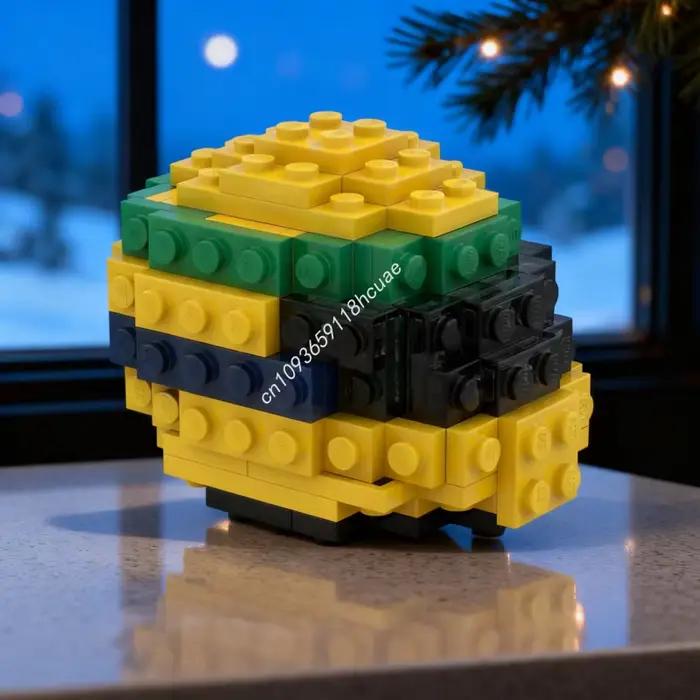 123 pièces MOC Mini Casque Série Ayrton Senna Icônes Modèles de Construction Blocs d'Architecture Cadeaux de Noël Idée Jouet Briques Éducatives