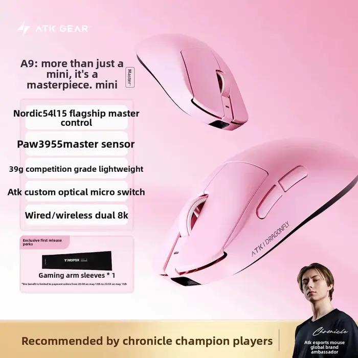 Souris de jeu sans fil Atk A9 Mini Master Version