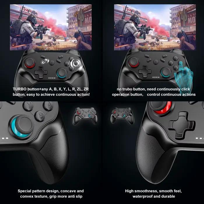 Manette de jeu sans fil Bluetooth pour Switch Android iOS Turbo Vibration Contrôleur Accessoire Blanc Occasions Spéciales