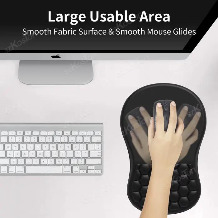 Tapis de souris avec repose-poignet ergonomique intégré en mousse à mémoire de forme pente Massage renflement