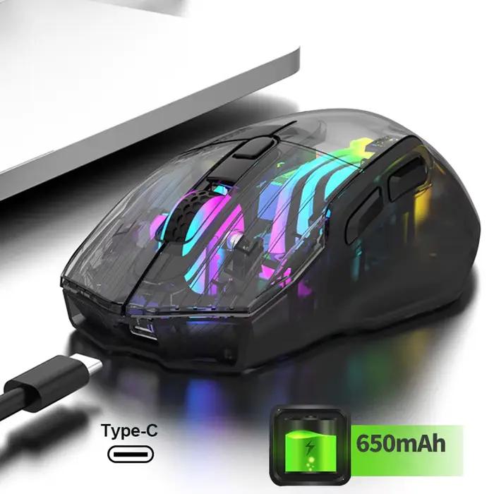 Souris de jeu sans fil Bluetooth 5.0/2.4G/USB-C
