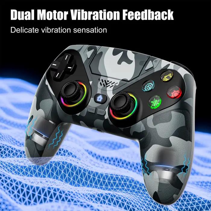 Manette sans fil RGB GAMROMBO pour PS5 PS5 Pro Slim Windows Expérience de jeu ultime avec technologie anti-drift et éclairage personnalisable pour joueurs occasionnels et passionnés