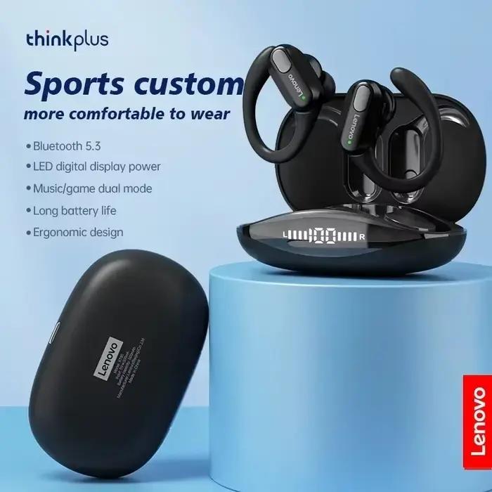 Lenovo XT80 casque sans fil Bluetooth 5.4 écouteurs véritable avec micro bouton contrôle réduction du bruit crochets