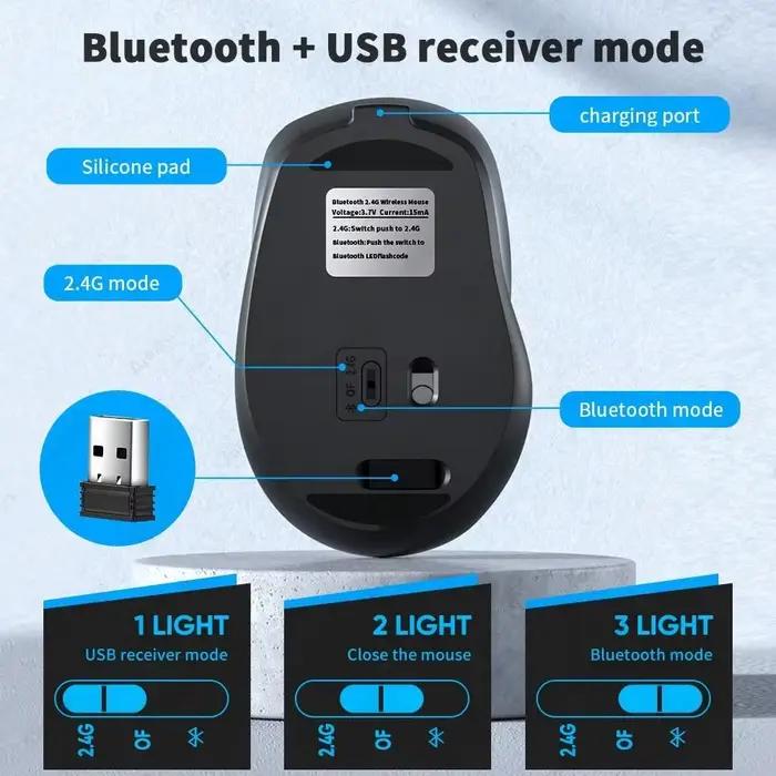 Beechip – souris Bluetooth sans fil rechargeable