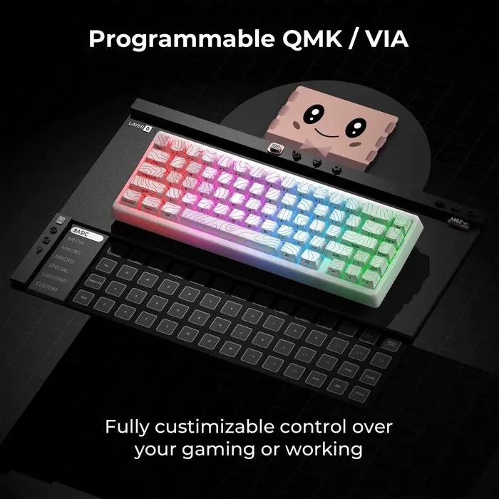 XVX M67 clavier mécanique JadeStone avec capuchons de touches IMD-Tech joint échangeable à chaud
