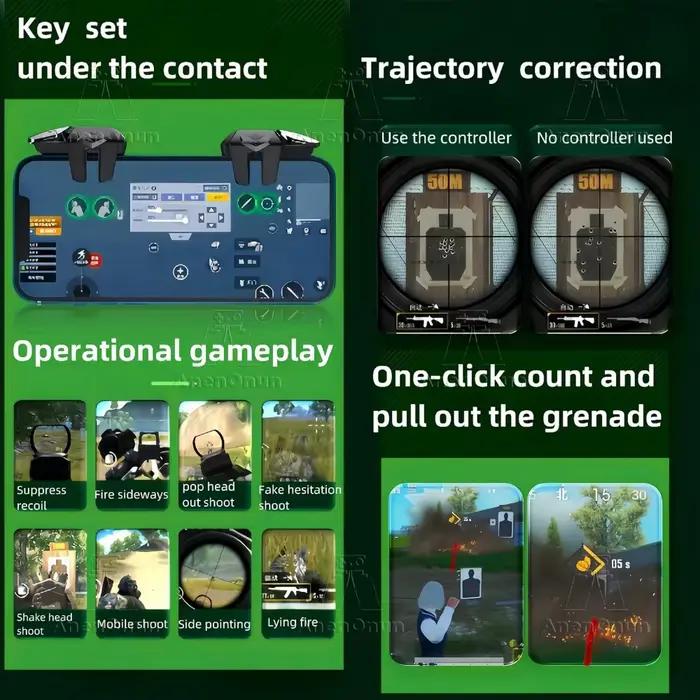 Contrôleur Mobile Pubg déclenche 6 touches mécaniques de doigt manette de téléphone portable Android/iOS appareils de