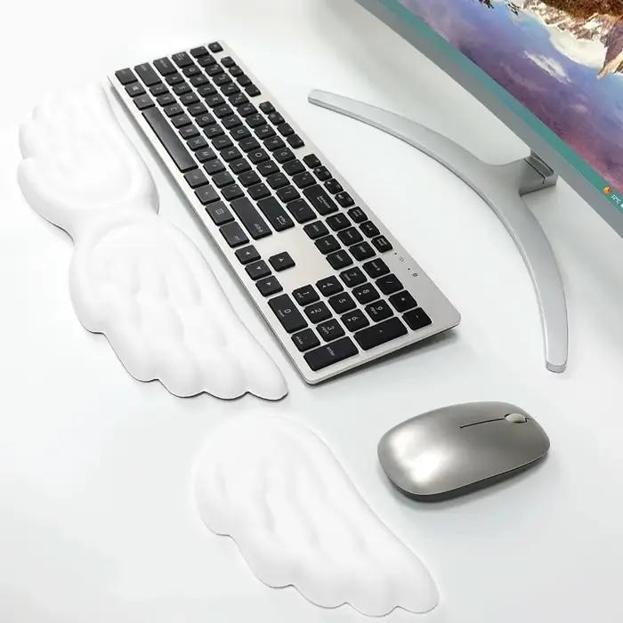 Ailes d'ange en forme de clavier souris repose-poignet aile mousse à mémoire