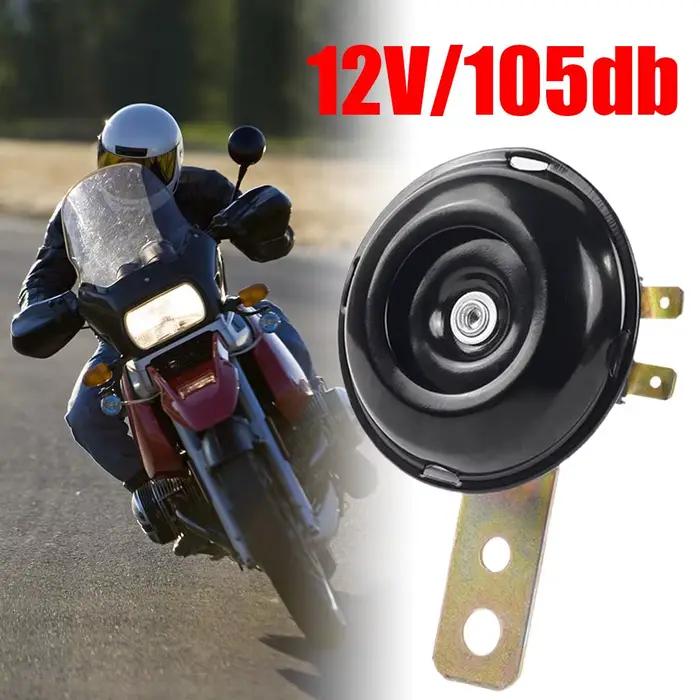 Klaxon de moto 12V 1,5a, Super fort, étanche, rond, haut-parleur universel pour Scooter, moto, vélos électriques, cyclomoteurs, klaxon électrique