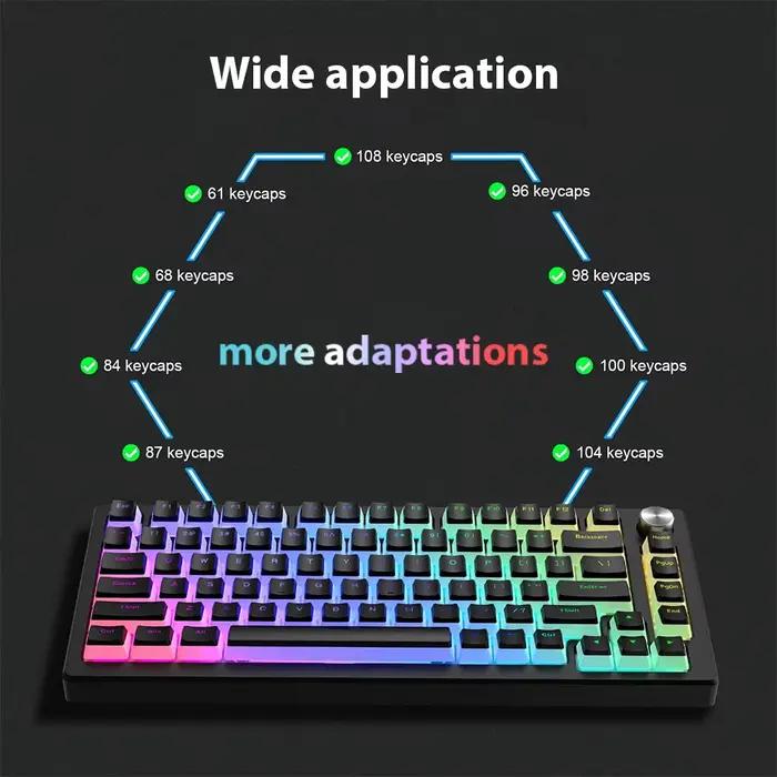 130 touches Pudding Keycaps pour 61 68 84 87 96 98 100 104 108