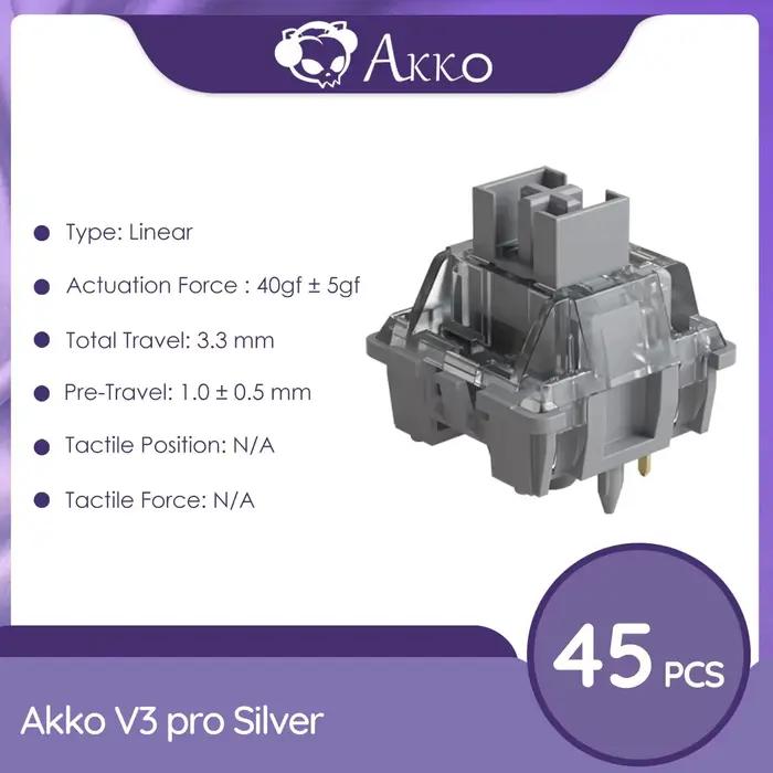 Akko V3 Pro commutateurs interrupteur Tactile/Linéaire pour clavier mécanique 45 pièces Pack remplaçable Outemu Gateron