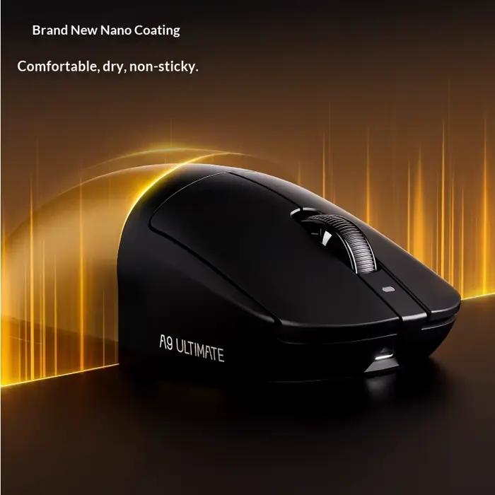 ATK DragonFly A9 Air Ultimate souris de jeu sans fil PAW3950 Ultra 42000DPI 750IPS 8KHz RGB conception ergonomique pour Windows MacOs