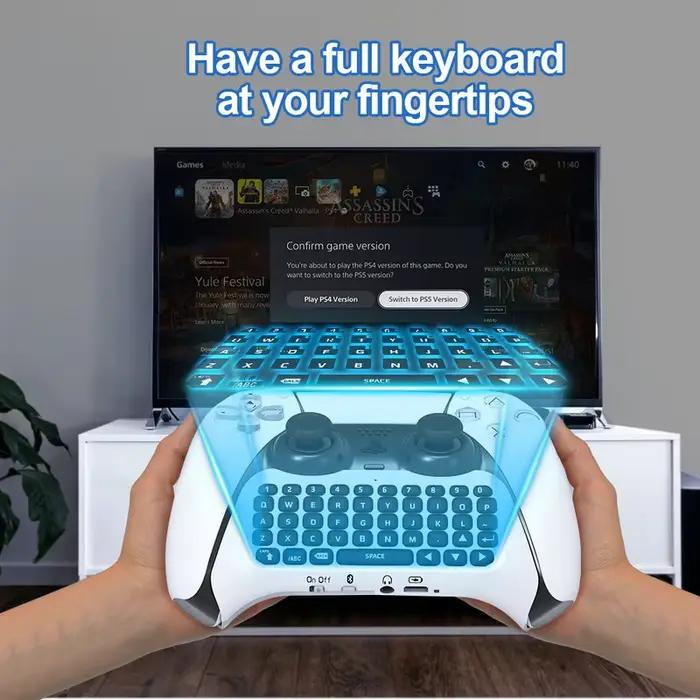 Clavier sans fil 3.0 contrôleur Chat Pad pour PlayStation 5 manette de jeu avec haut-parleur intégré pour communication fluide lors des parties en ligne gaming intense pour anniversaire ou cadeau spécial