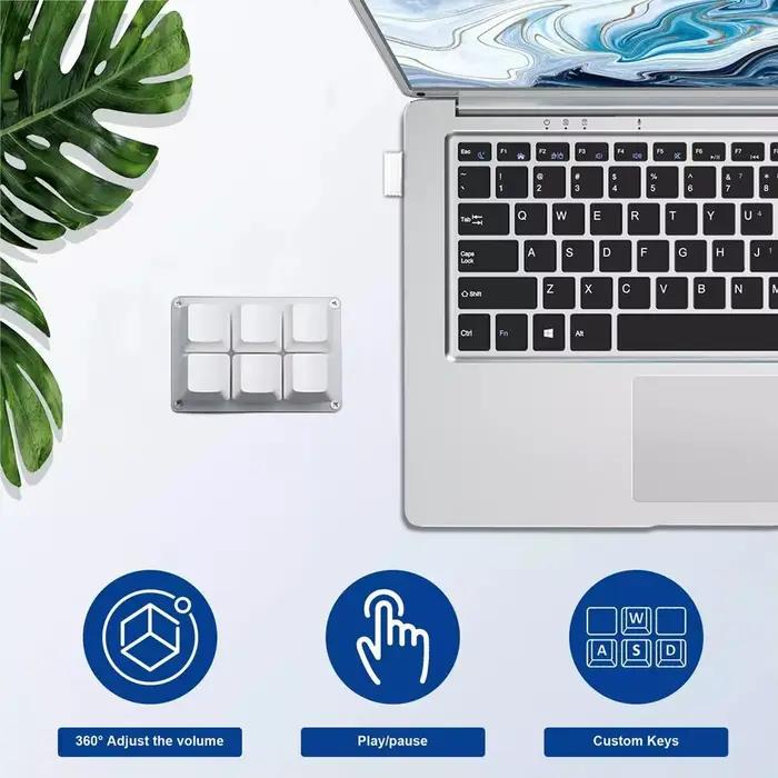 Accessoire Clavier Mécanique Sans Fil Bluetooth à 6 Touches Personnalisables Interface Type-C Pour Gamers Occasions Spéciales