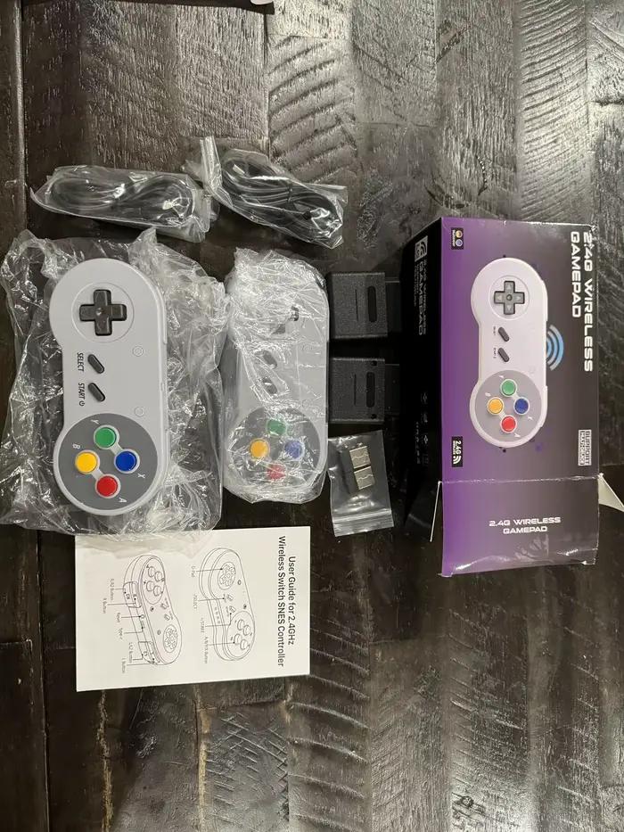 Manette de jeu rétro sans fil SNES 2.4G pour console de jeu SNES/SFC avec récepteur USB compatible avec Windows PC MAC Raspberry Pi occasions spéciales gaming
