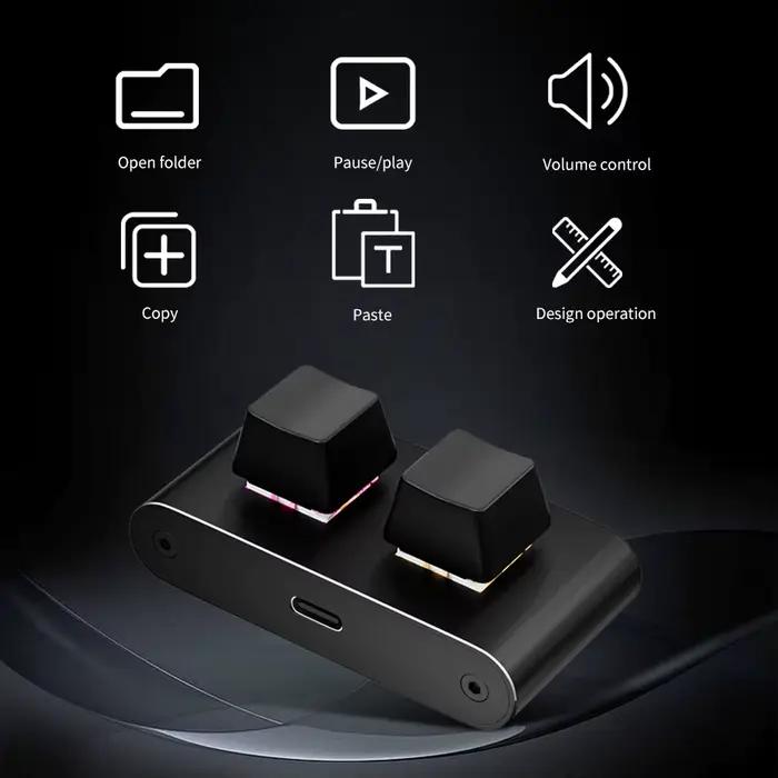 2 touches filaire personnaliser clavier rvb programmation Macro