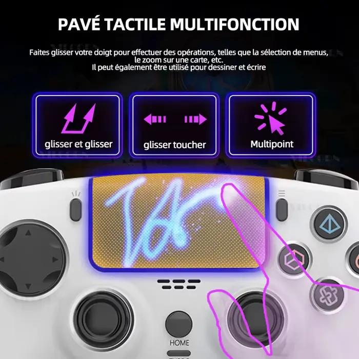 Manette de jeu sans fil RGB pour PS5 contrôleur de jeu Bluetooth avec fonctions Turbo et macros personnalisables pour PS5 Slim PS5 Pro occasions de jeu intensif