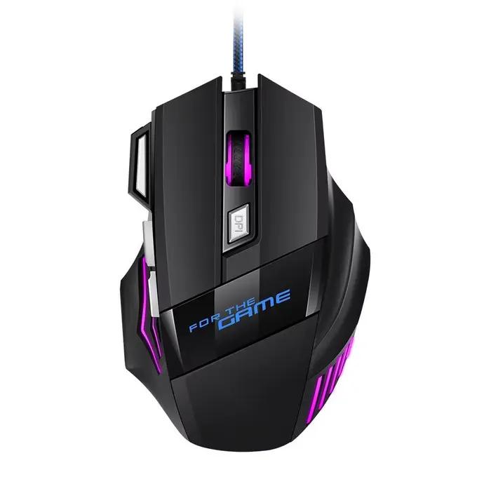 Souris de jeu filaire 7D Esports avec rétro-éclairage RGB personnalisable conception ergonomique pour joueurs professionnels et amateurs