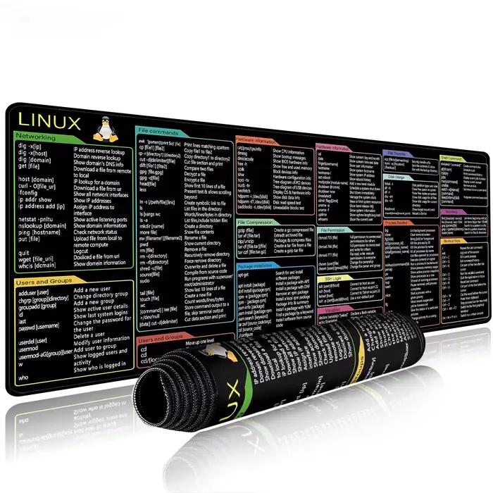 Tapis de souris de bureau anglais Linux Python motif de raccourci Excel
