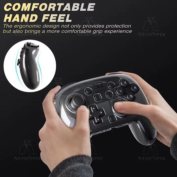 Étui de Protection Transparent pour Contrôleur Switch 2 Pro, Matériau PC Anti-Rayures, Design Ergonomique, Couleur Rouge, Confort de Jeu Amélioré Occasions Spéciales