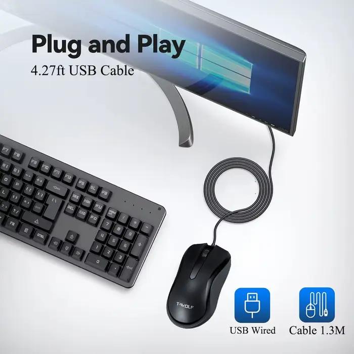 Souris de bureau filaire PHONEPACE ergonomique violet ou noir pour jeu et travail occasions spéciales professionnels et joueurs
