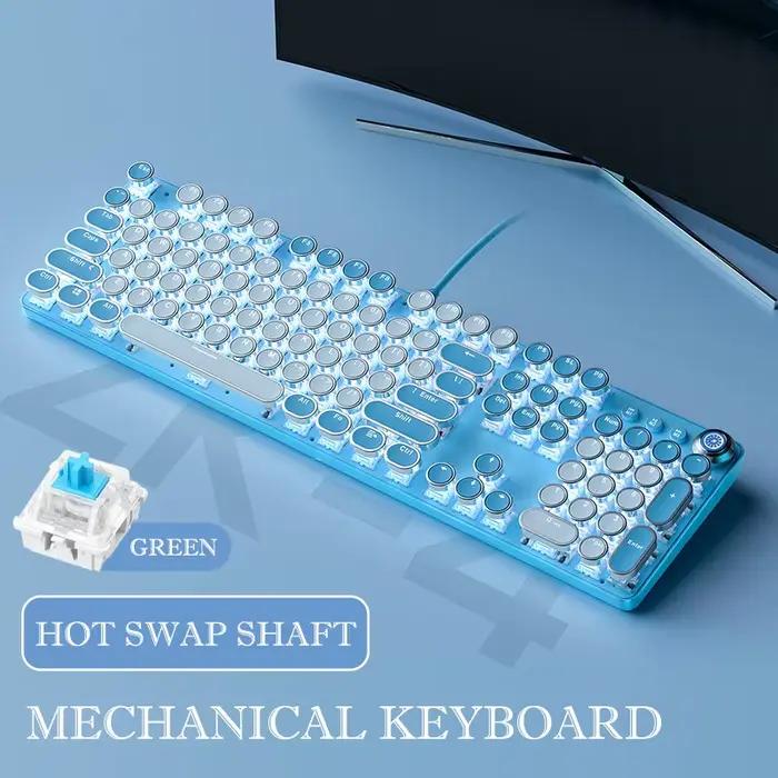 Keboard rose 104 touches disposition LED blanc rétro-éclairé