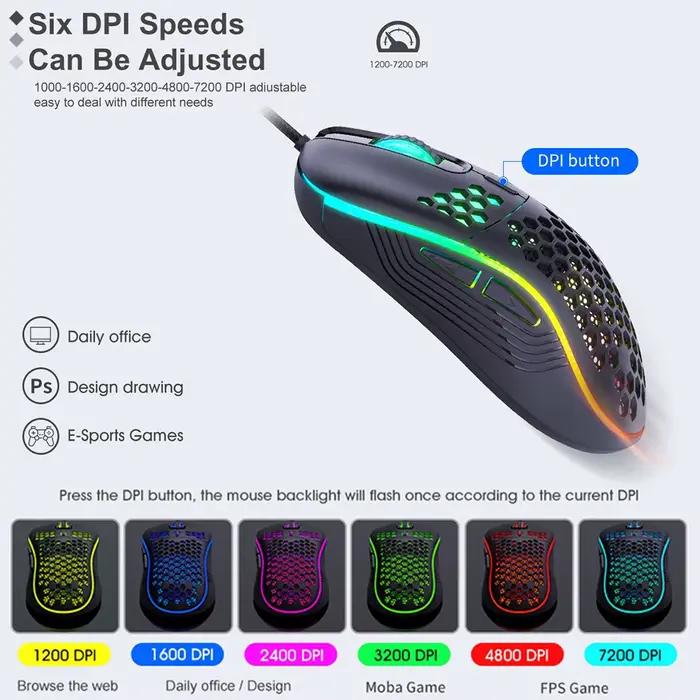 Souris de jeu mécanique filaire USB