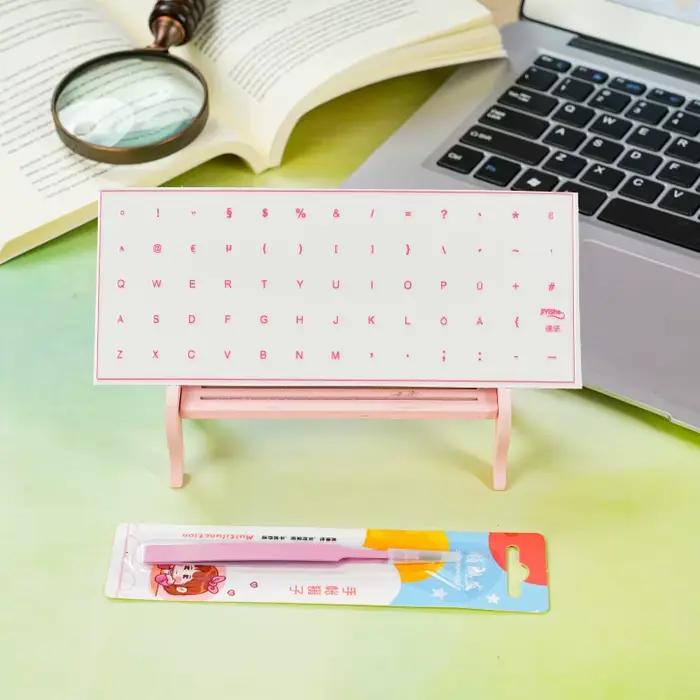 Autocollants de lettres pour clavier allemand avec pincettes pour touches de bureau et d'ordinateur portable