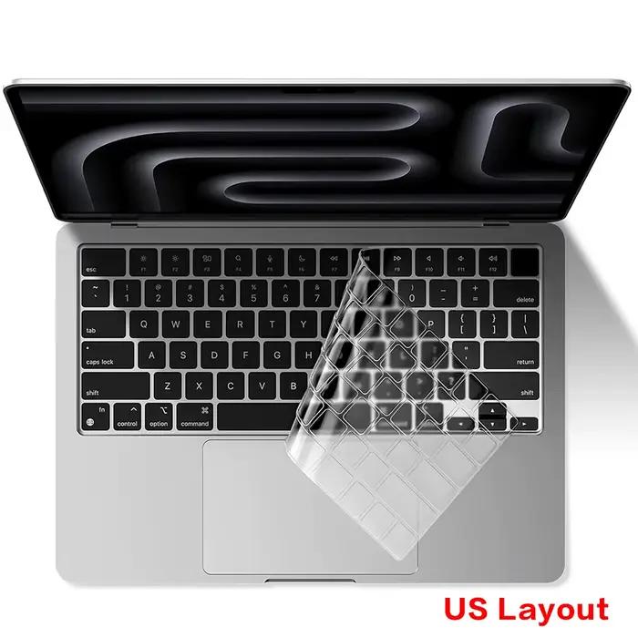 Housse de clavier transparente pour MacBook Pro 16.2 M4 M3 M2 A3403 A3186 A2991 A2780 A2485 A2141