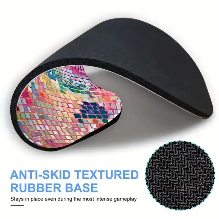 Tapis de souris rond en caoutchouc rose avec boule disco
