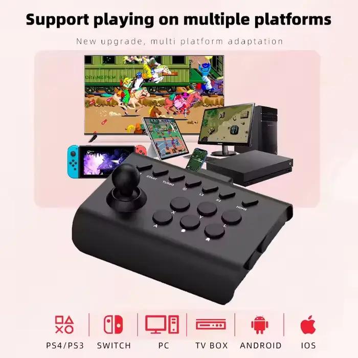 Manette de jeu d'arcade contrôleur Bluetooth pour Switch PS4 PS3 Mobile Android IOS iPhone PC TV Joystick contrôle de jeu sans fil tapis de jeu