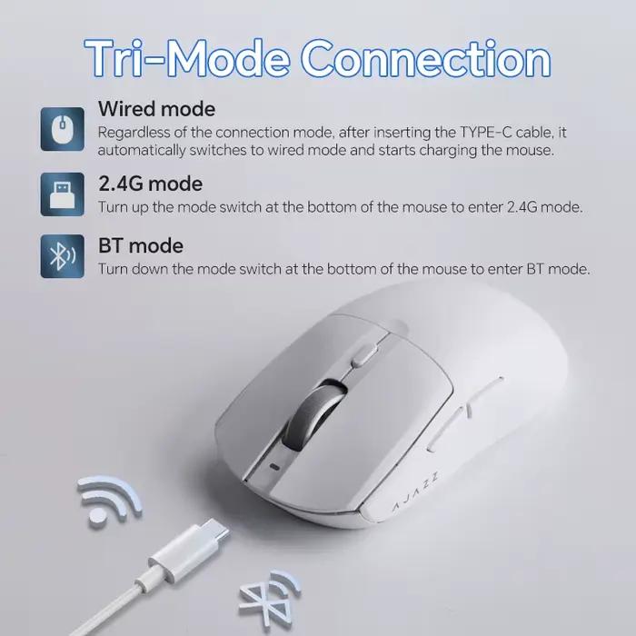 AJAZZ AJ139 V2 MC PAW3311 souris de jeu sans fil avec Base de charge magnétique rvb 24000DPI