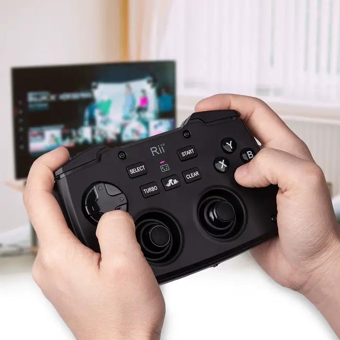 Rii RK707 2.4GHz contrôleur de jeu Portable sans fil clavier souris Combo fonction Turbo pour PC/Raspberry pi2/Android TV Google/TV