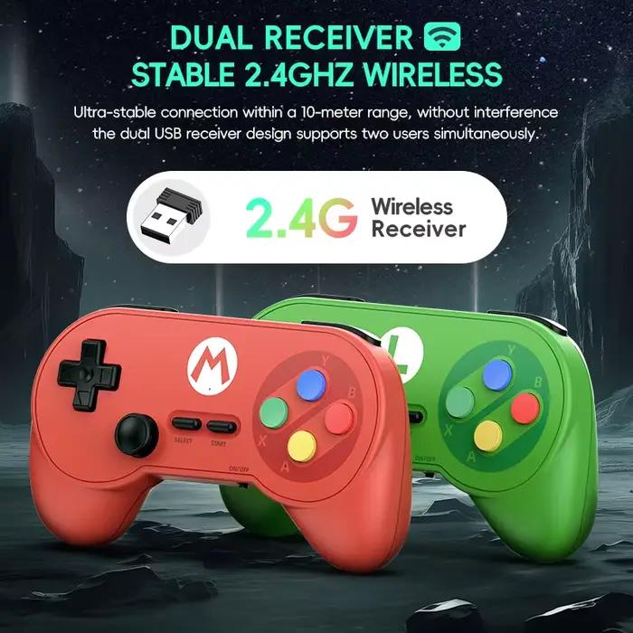 Manette de jeu sans fil rétro Data Frog PC07 avec double récepteur