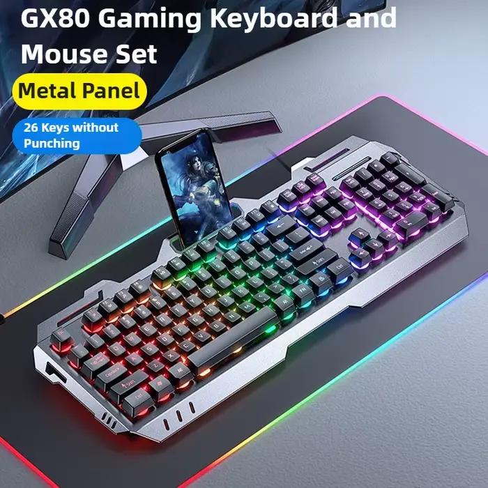 Clavier mécanique à panneau métallique 104 touches pour ordinateur portable