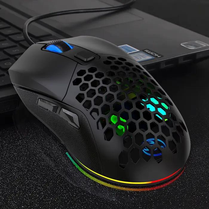 Meilleure vente HXSJ X300 6D Macro souris programmable RGB lumineux 7200DPI réglable ergonomique filaire