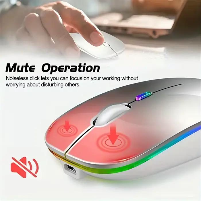 Souris Bluetooth sans fil avec adaptateur type-c vers USB